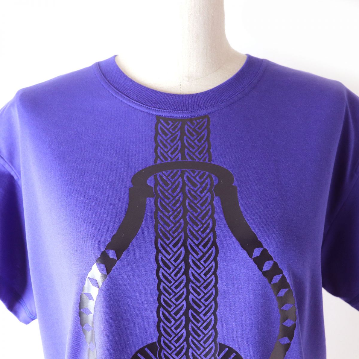 HERMES Short sleeve T-shirt Main: 100% cotton Purple Blue type Women 36  d