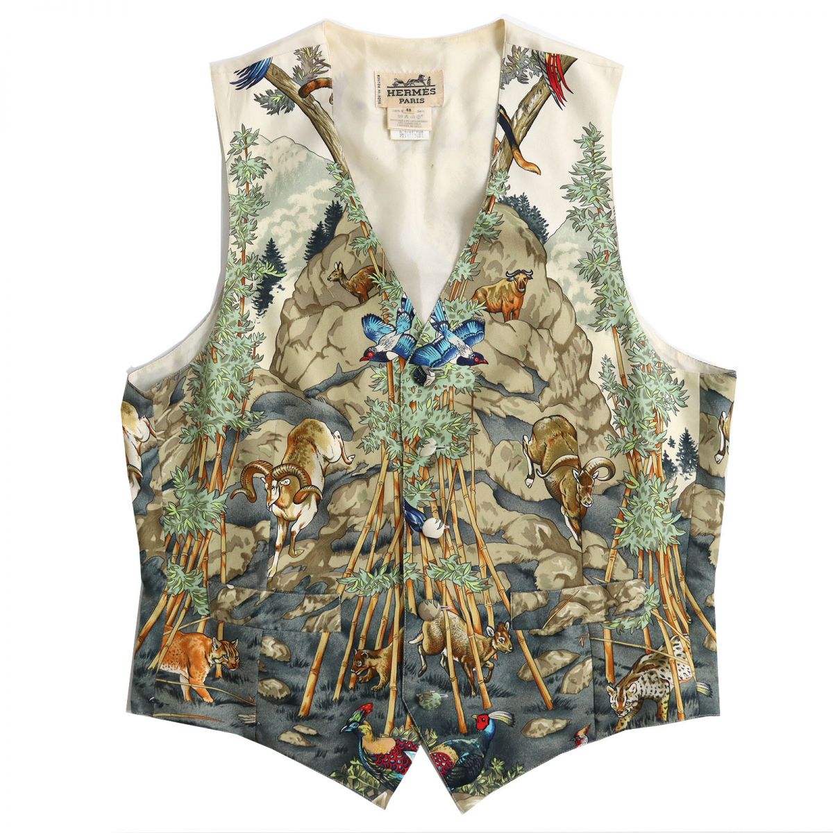 HERMES Best Main: 100% silk multicolor mens 48  d