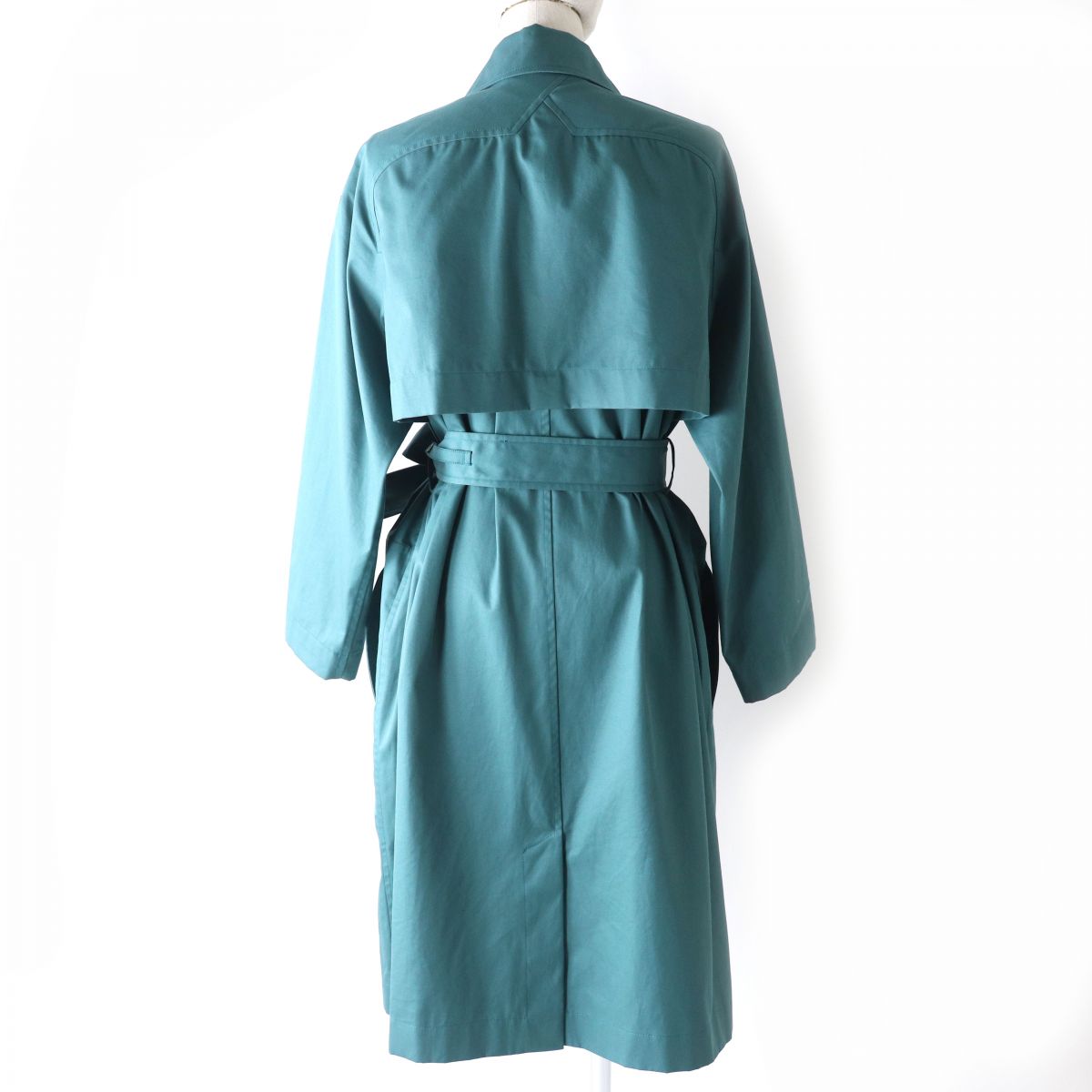 HERMES trench coat Main: 100% cotton, Lining: 64% cotton, Lining: 33% rayon, Lining: 3% polyurethane, Part: 100% cotton Green type Women 42  d