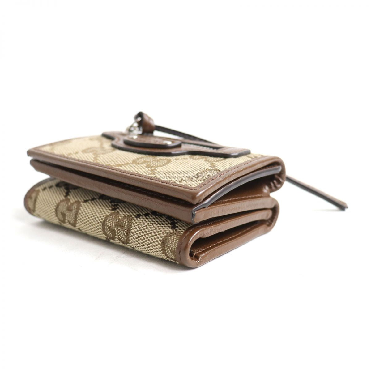 GUCCI Tri-fold wallet canvas Beige x brown