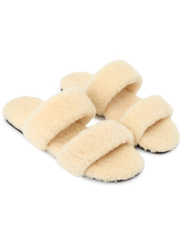Luxury Saint Laurent Trending 2025 Shearling Sandal Slippers White