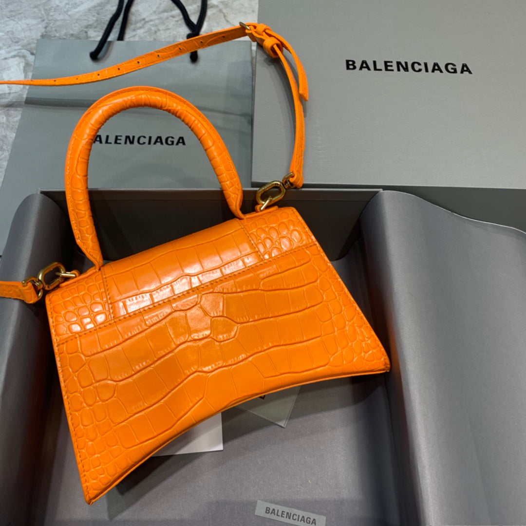Top Quality Hourglass Small Handbag In Orange, For Women,  Bags 9in/23cm