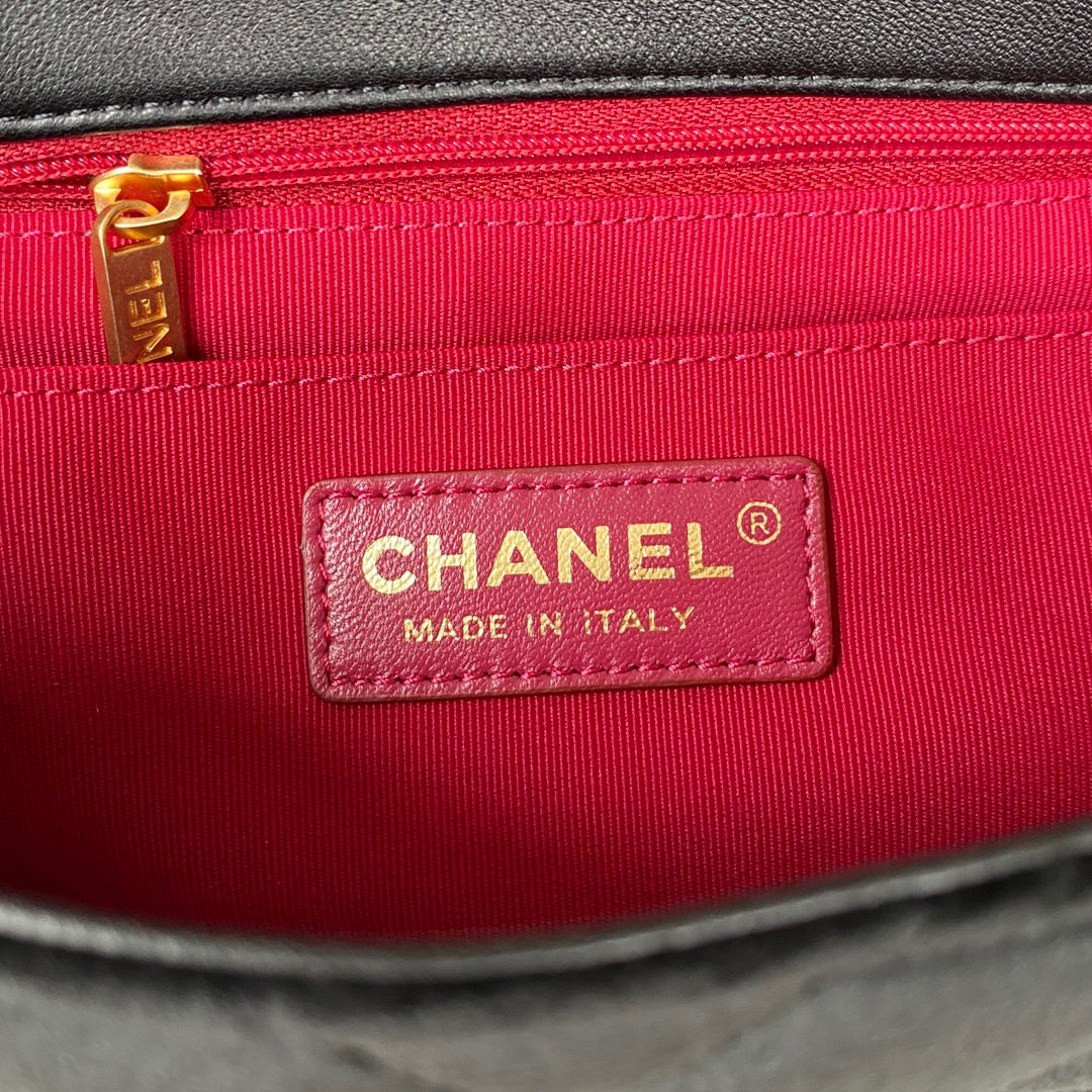 CHL Flap Bag Gold Hardware Black For Women, Women’s Handbags, Shoulder Bags 9in/24cm AS3451