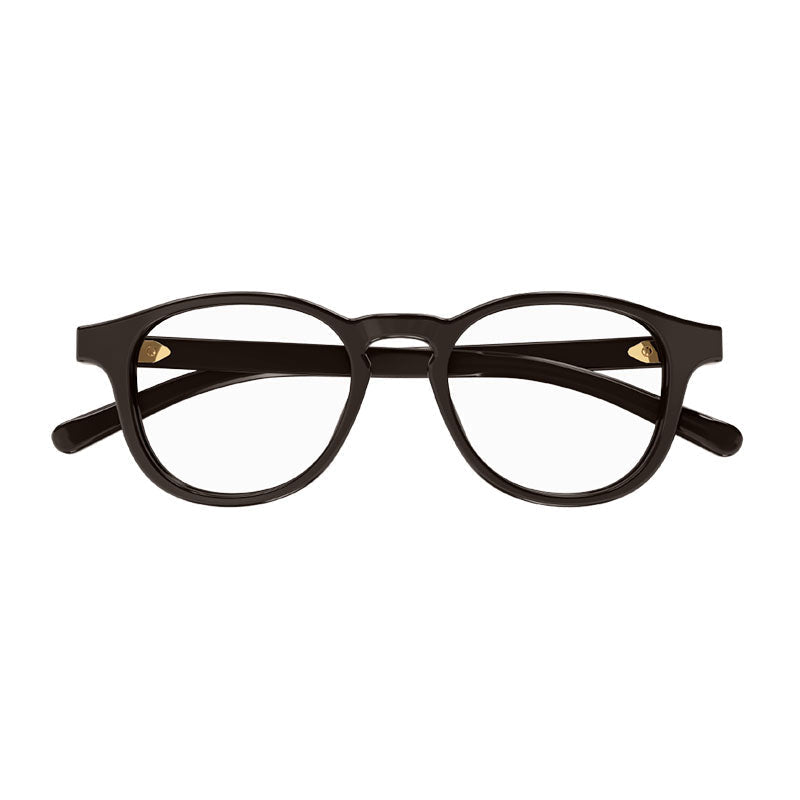 Gucci Eyeglasses Square Full Rim, Solid Dark Brown Frame and Clear Demo Lens Lens GG1510O004