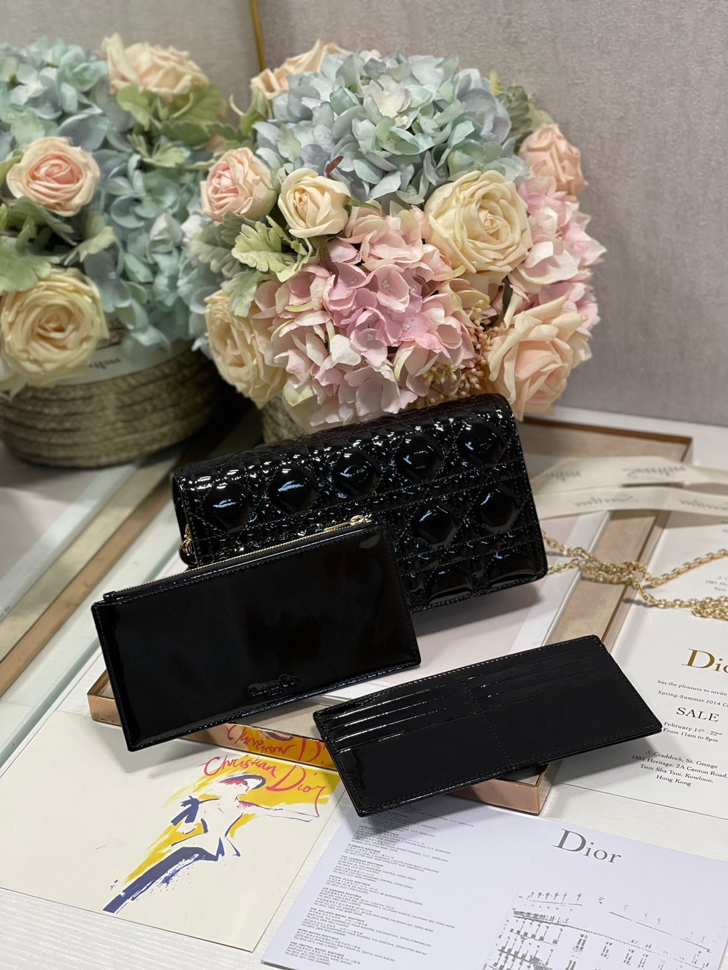 Top Quality Lady Pouch Black, For Women, Womens Handbags 8.5in/21.5cm CD S0204OVRB_M900
