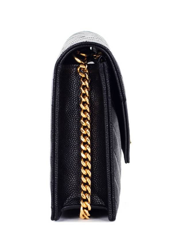 Luxury Saint Laurent Trending 2025 Cassandre Matelasse Envelope Chain Cross Bag In Grain De Poudre Embossed Leather Black