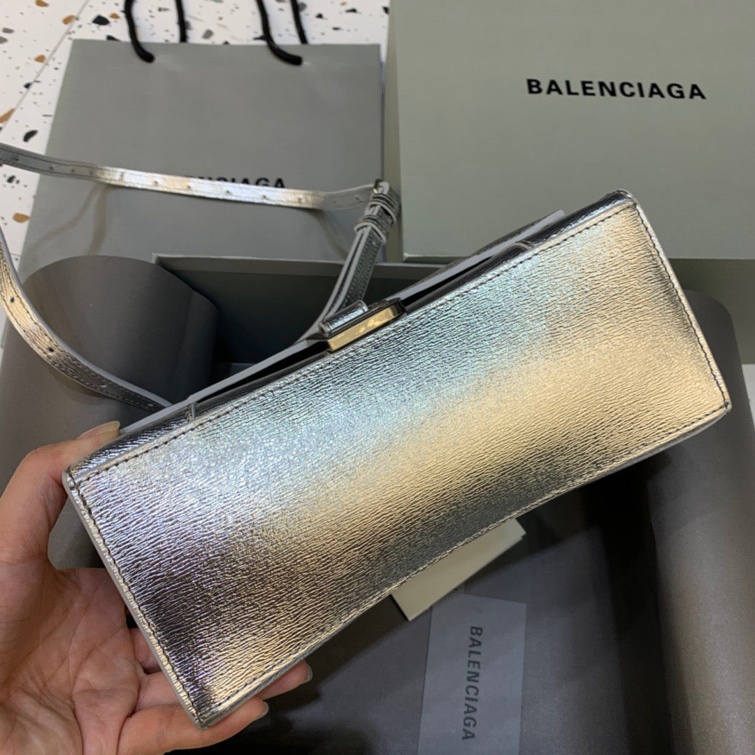 Top Quality Hourglass Small Handbag In Sliver, For Women,  Bags 9in/23cm
