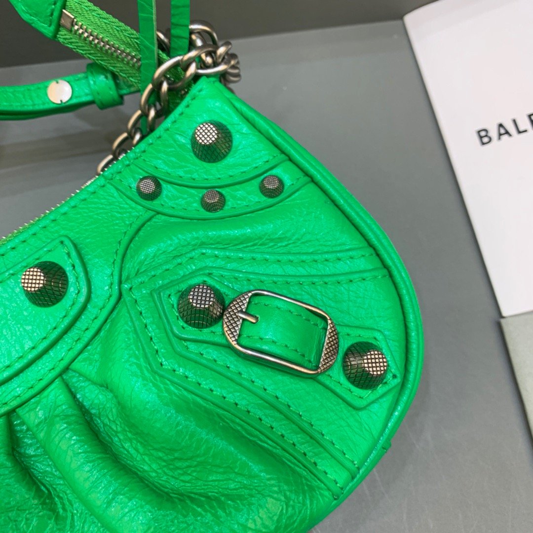 Top Quality Le Cagole Mini Bag With Chain In Green, For Women,  Bags 8.2in/21cm
