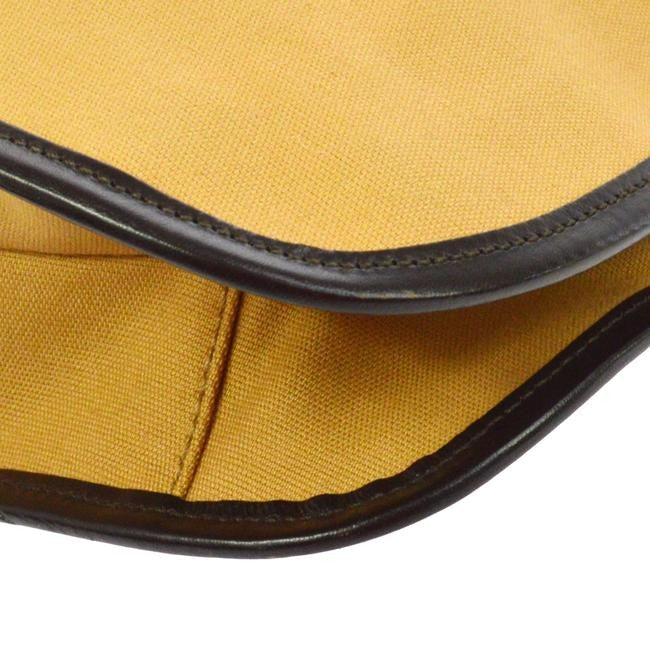 Gucci   Tan Canvas And Brown Leather With A Red Green Striped Strap Hobo