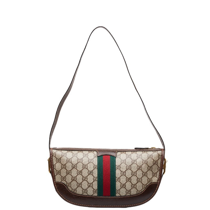 Gucci  Gucci GG Supreme Sy Line  Shoulder Bag Brown Beige PVC Leather  Gucci Gucci