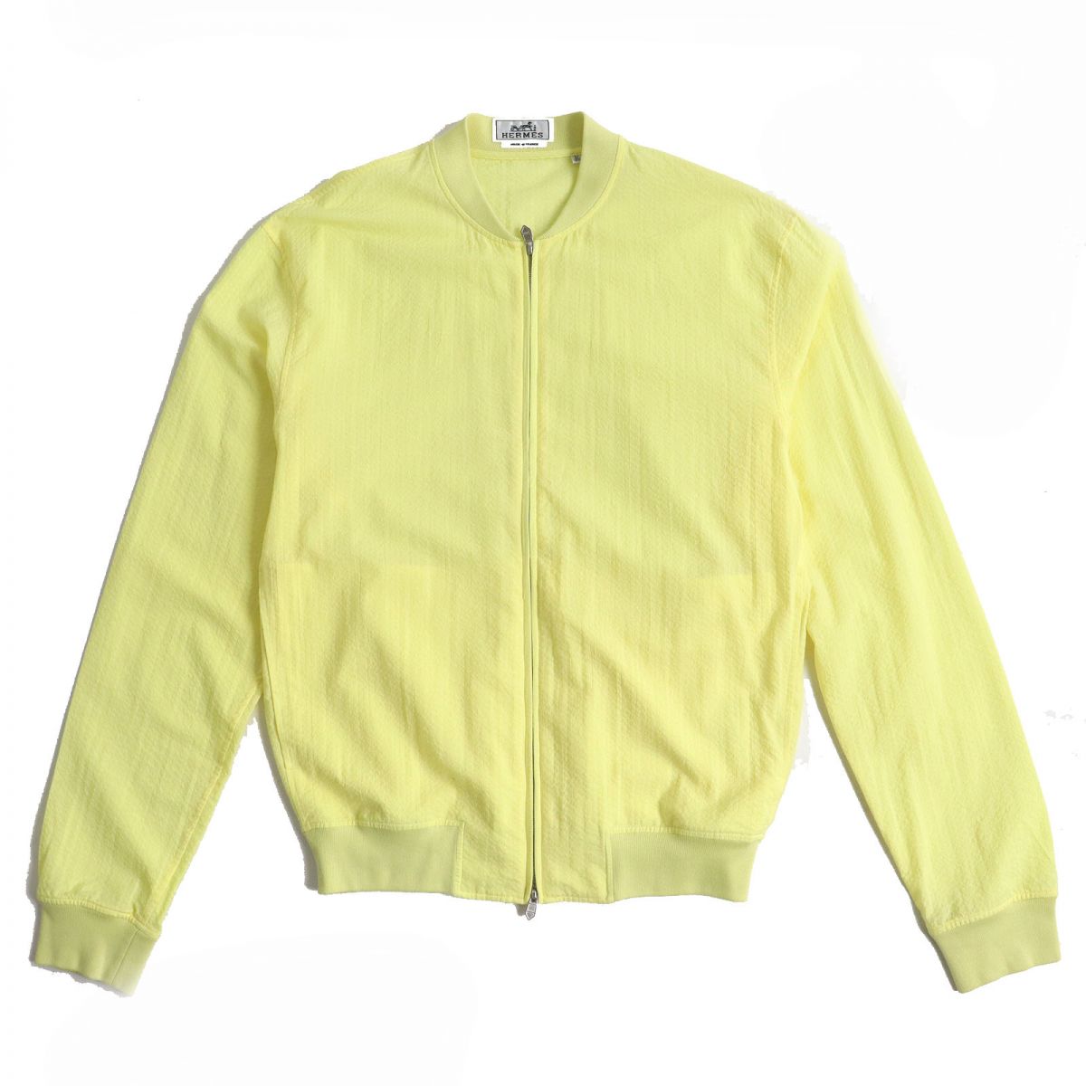 HERMES Blouson Main: 100% cotton, part: 95% cotton, part: 5% polyurethane yellow mens 37  d