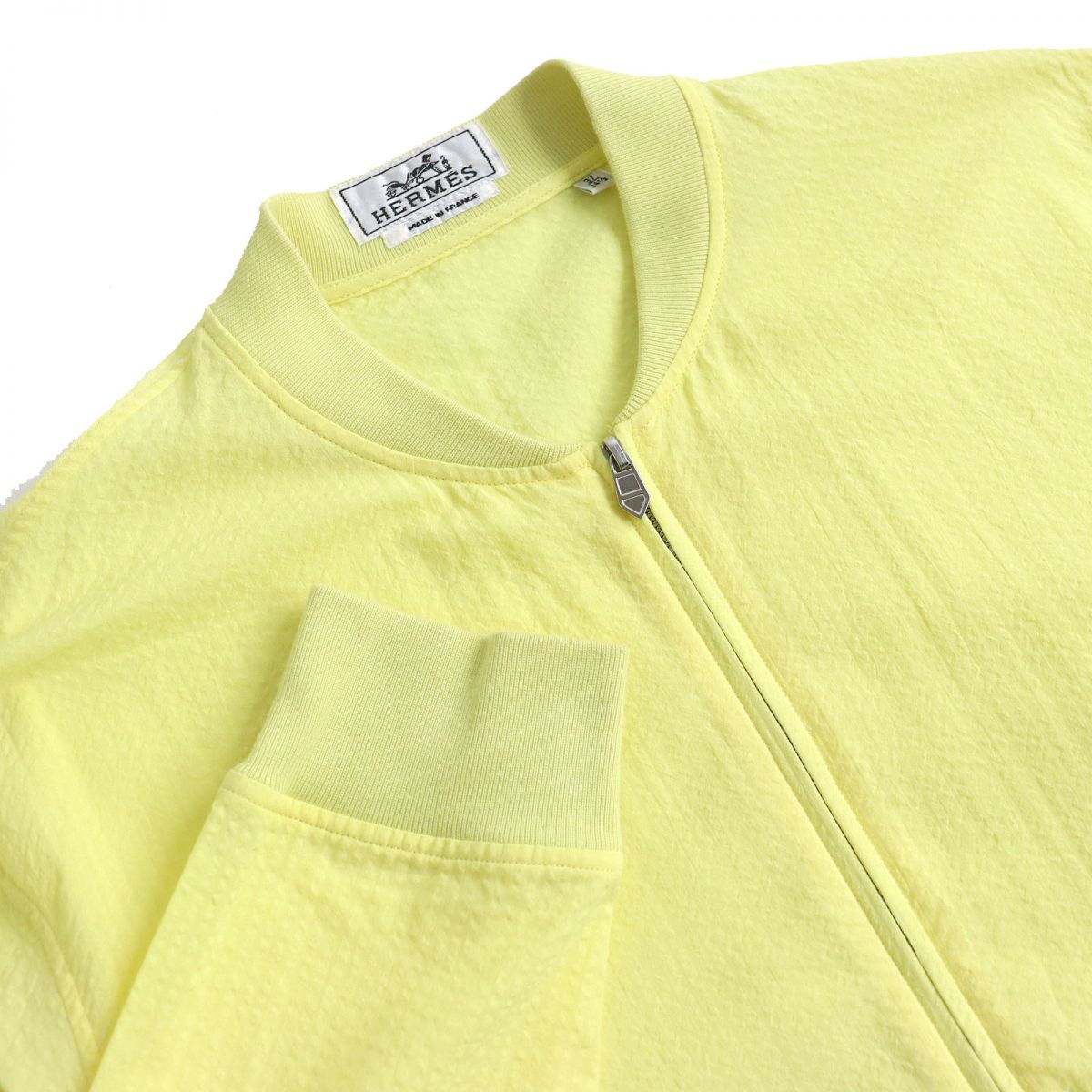 HERMES Blouson Main: 100% cotton, part: 95% cotton, part: 5% polyurethane yellow mens 37  d