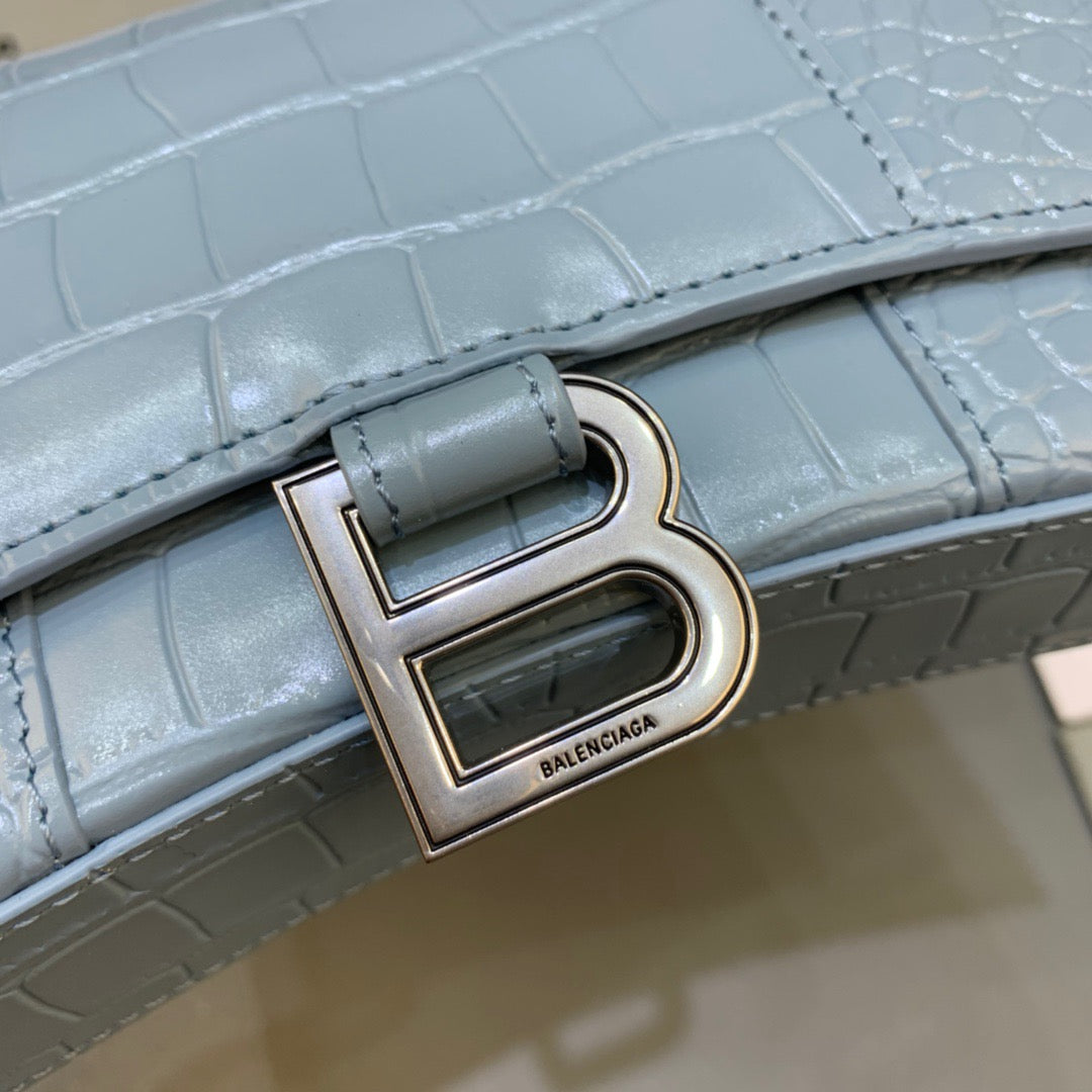 Top Quality Hourglass Wallet On Chain in Blue, For Women,  Bags 7.6in/19cm