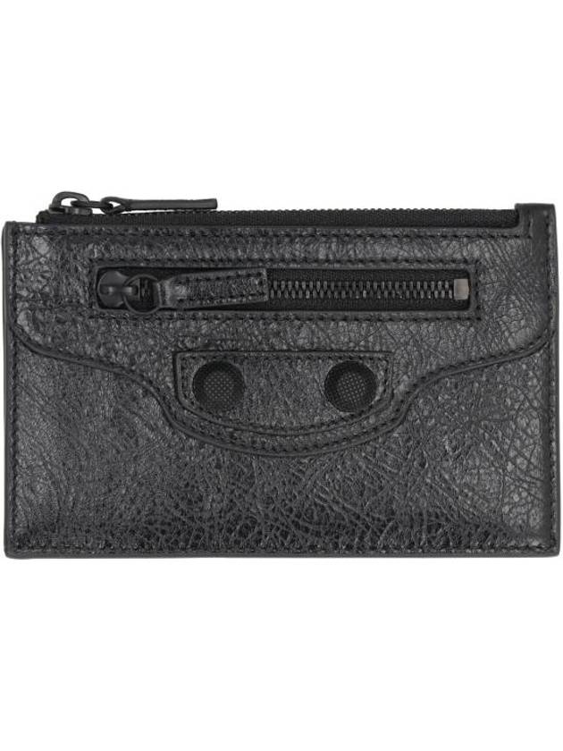 Luxury Balenciaga Trending 2025 Le Cagole Leather Card Wallet Black