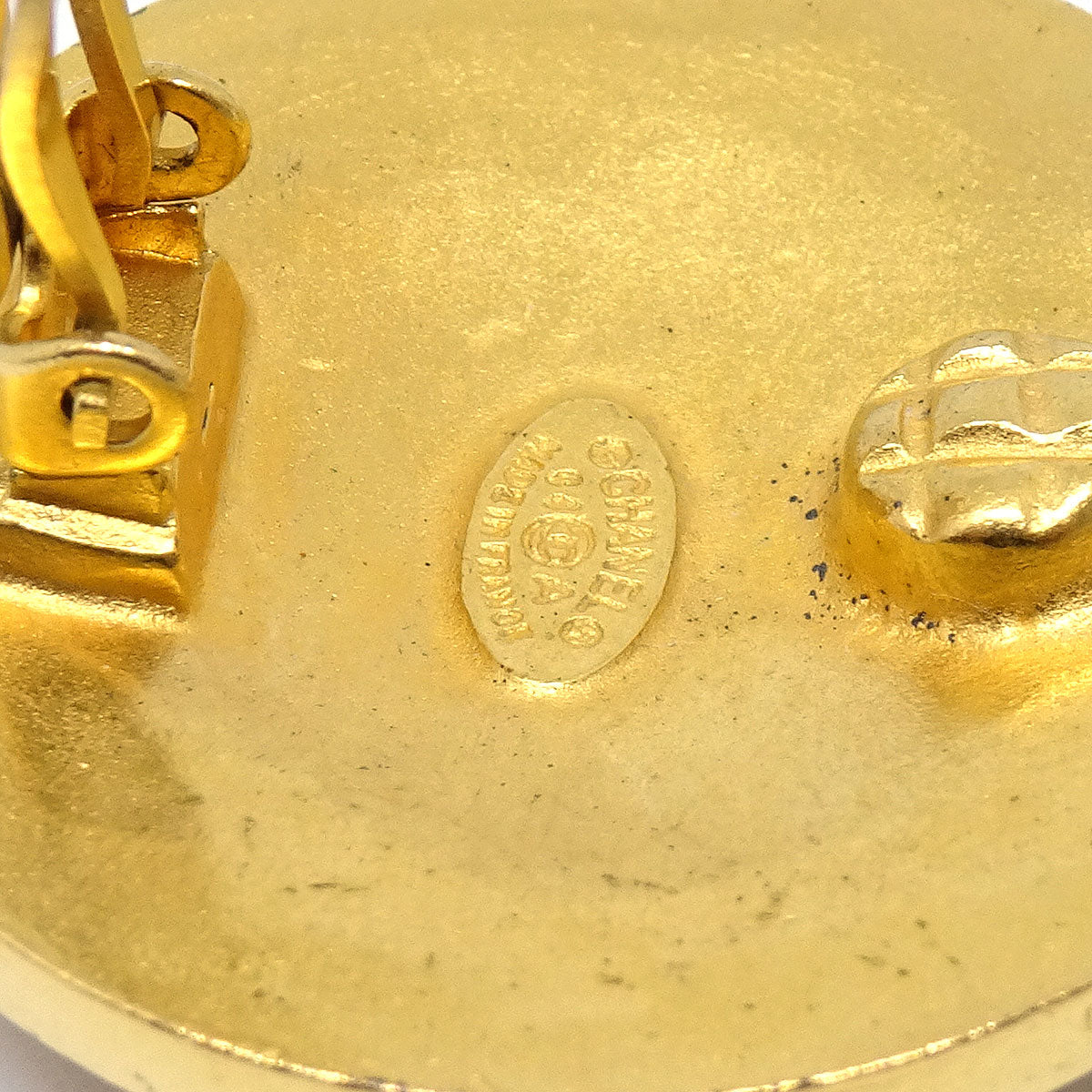 Chanel 1994 Gold 'CC' Filigree Earrings Large