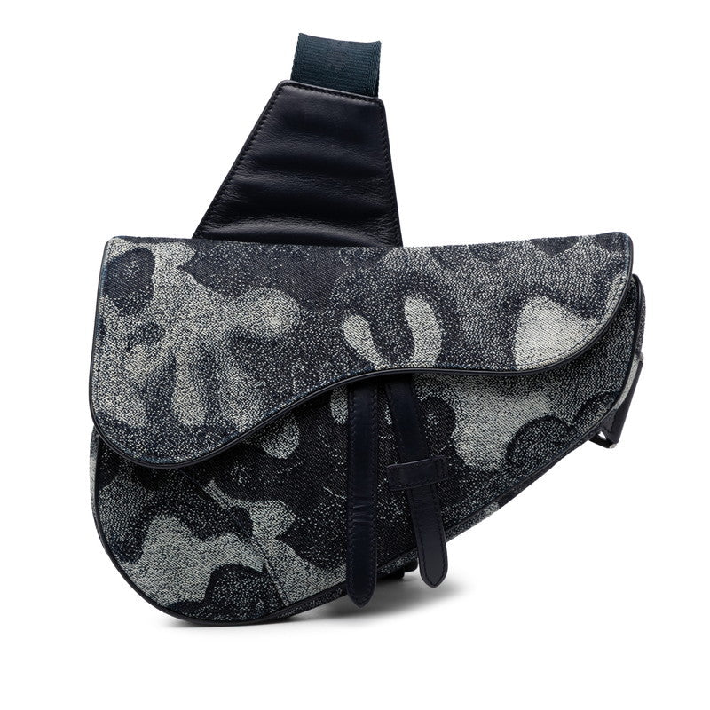 Dior Saddle ×Peter Doig Denim Leather Shoulder Bag