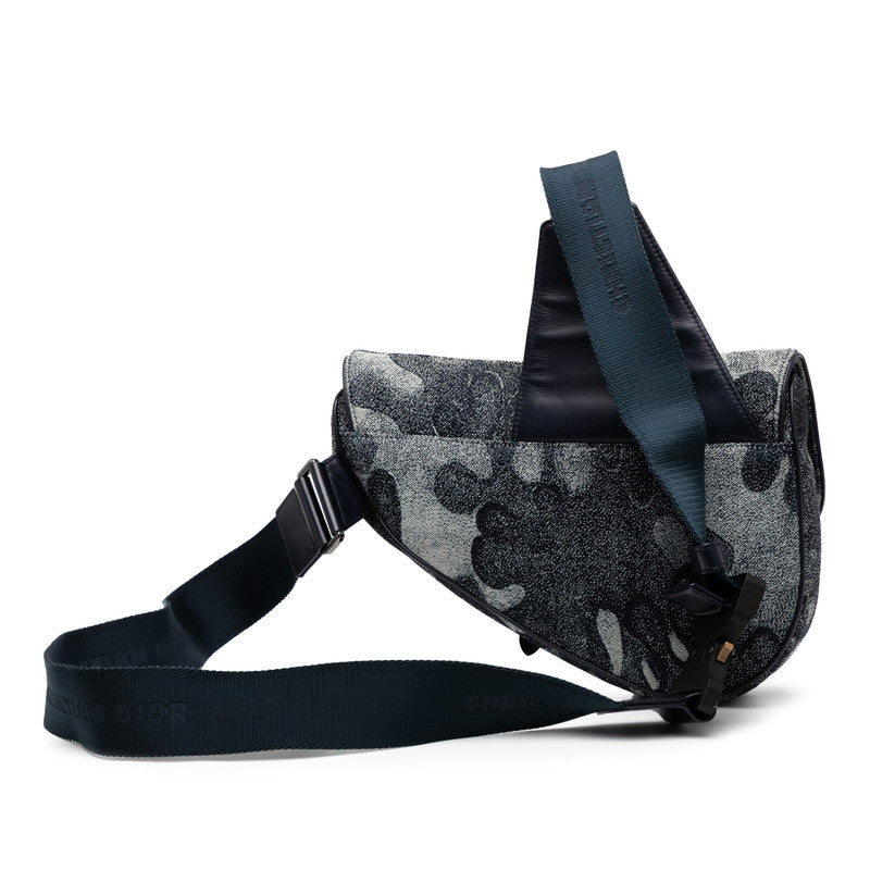 Dior Saddle ×Peter Doig Denim Leather Shoulder Bag