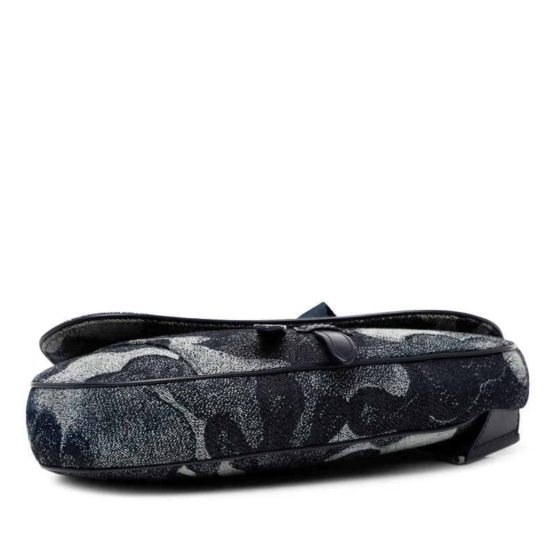 Dior Saddle ×Peter Doig Denim Leather Shoulder Bag