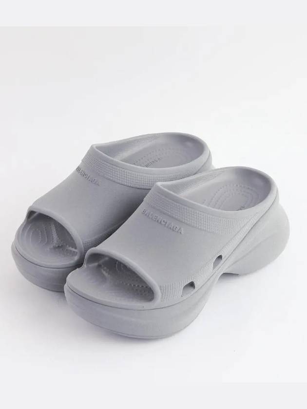 Luxury Balenciaga Trending 2025 Pool Platform Slipper Grey