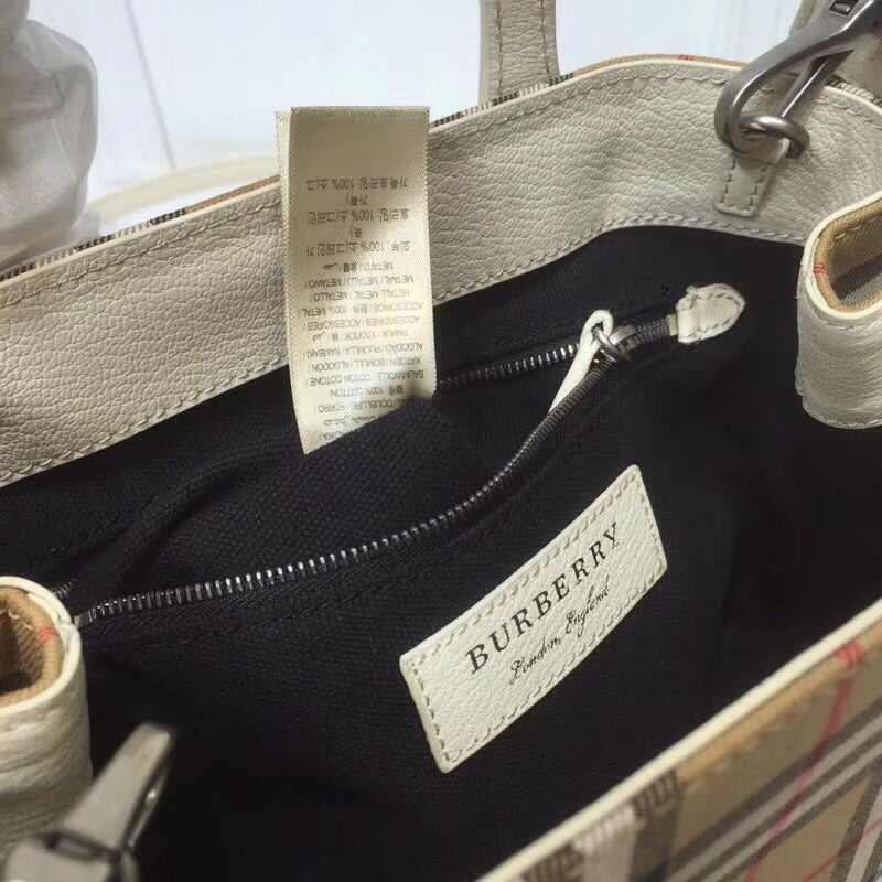 Top Quality Small Banner  Check And Tote White For Women, Women’s Bags 10.5in/26cm
