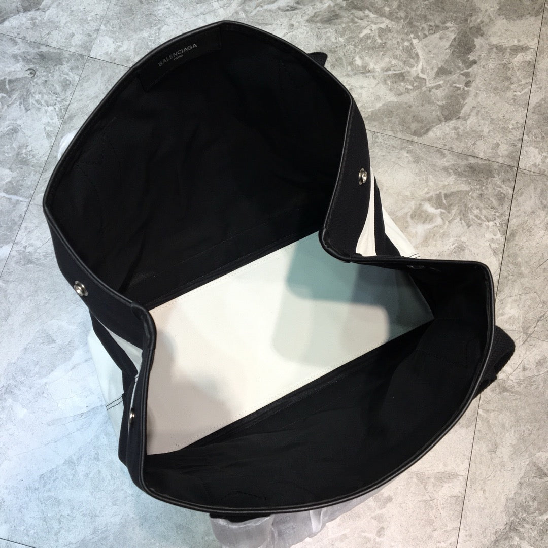 Top Quality Navy MeTop Qualityum Cabas Tote Bag In Black And White, For Women,  Bags 14.1in/36cm