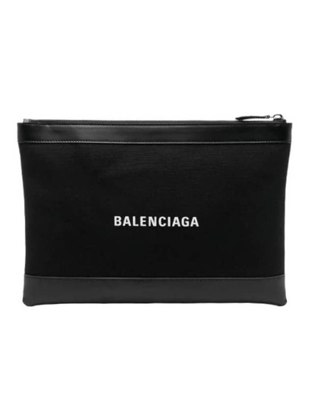 Luxury Balenciaga Trending 2025 Logo Leather Clutch Bag Black