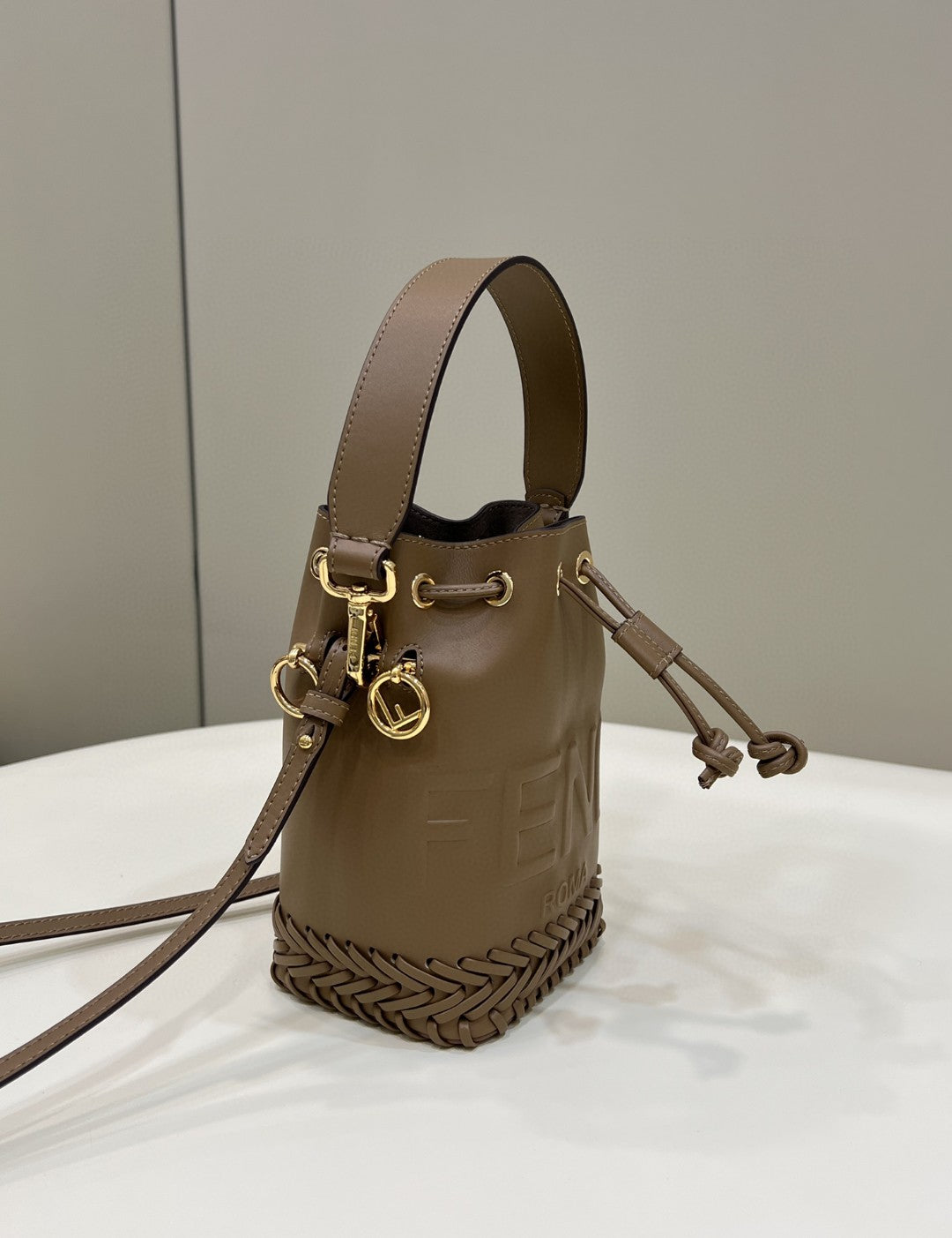 Top QualityTop Quality Mon Tresor Brown Mini-bag with stitching For Woman 18cm/7in