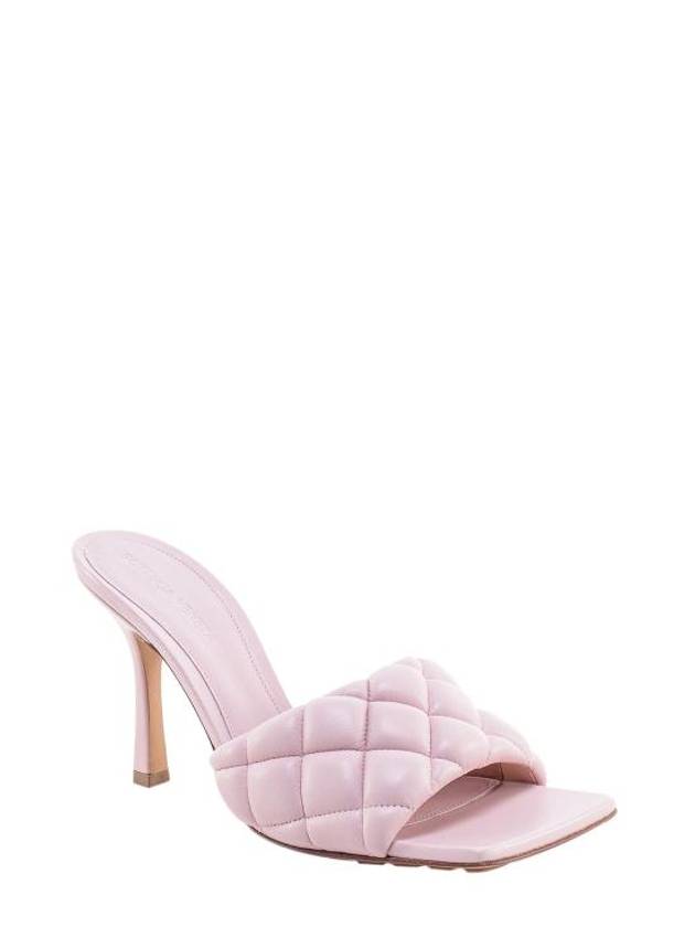 Luxury Bottega Veneta Quilted Nappa Sandal Heels Light Pink