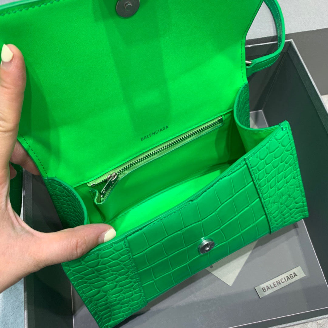 Top Quality Hourglass Small Handbag In Green, For Women,  Bags 9in/23cm