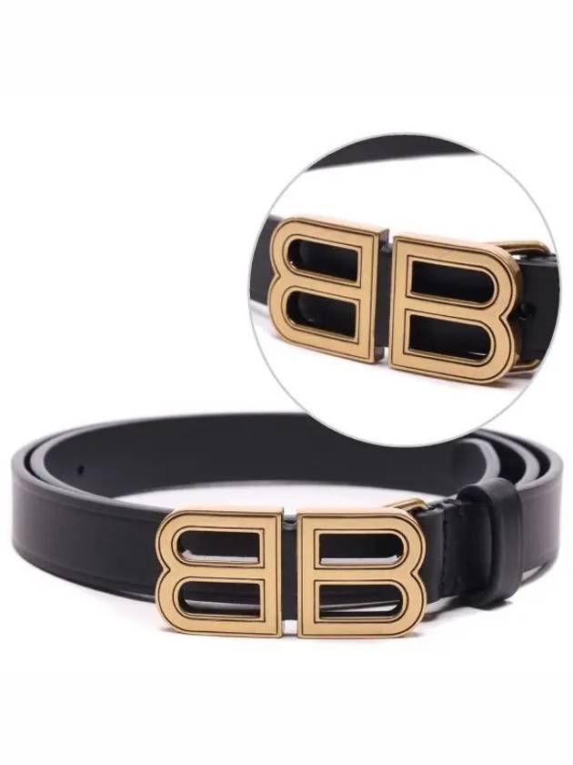 Luxury Balenciaga Trending 2025 Hourglass Thin Leather Belt Black