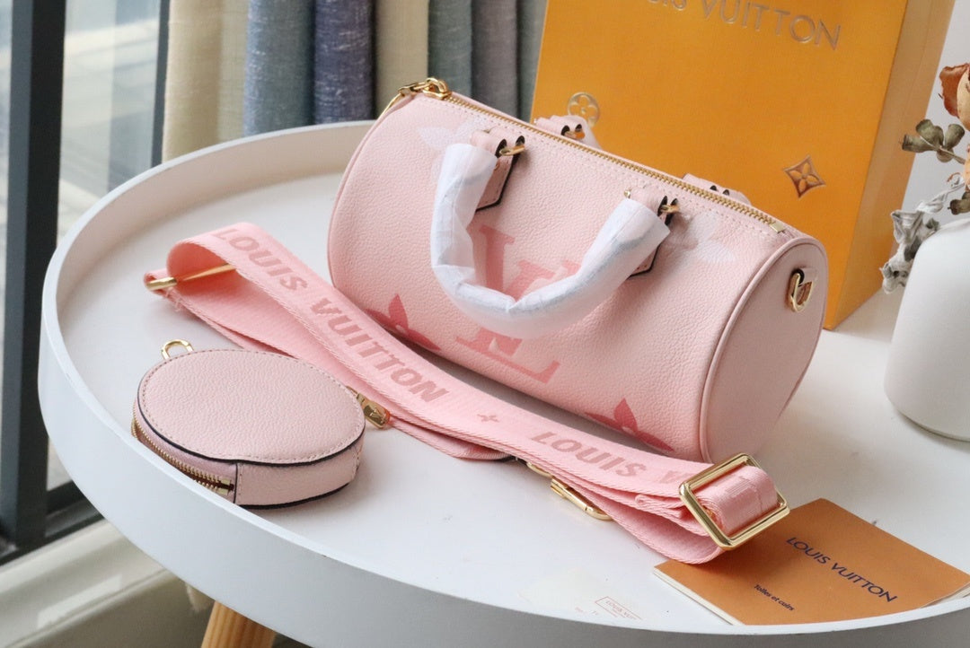 Top Quality Papillon BB Monogram Empreinte Bouton De Rose Pink For Women, Womens Handbags, Shoulder And Crossbody Bags 7.9in/20cm Top Quality M45707