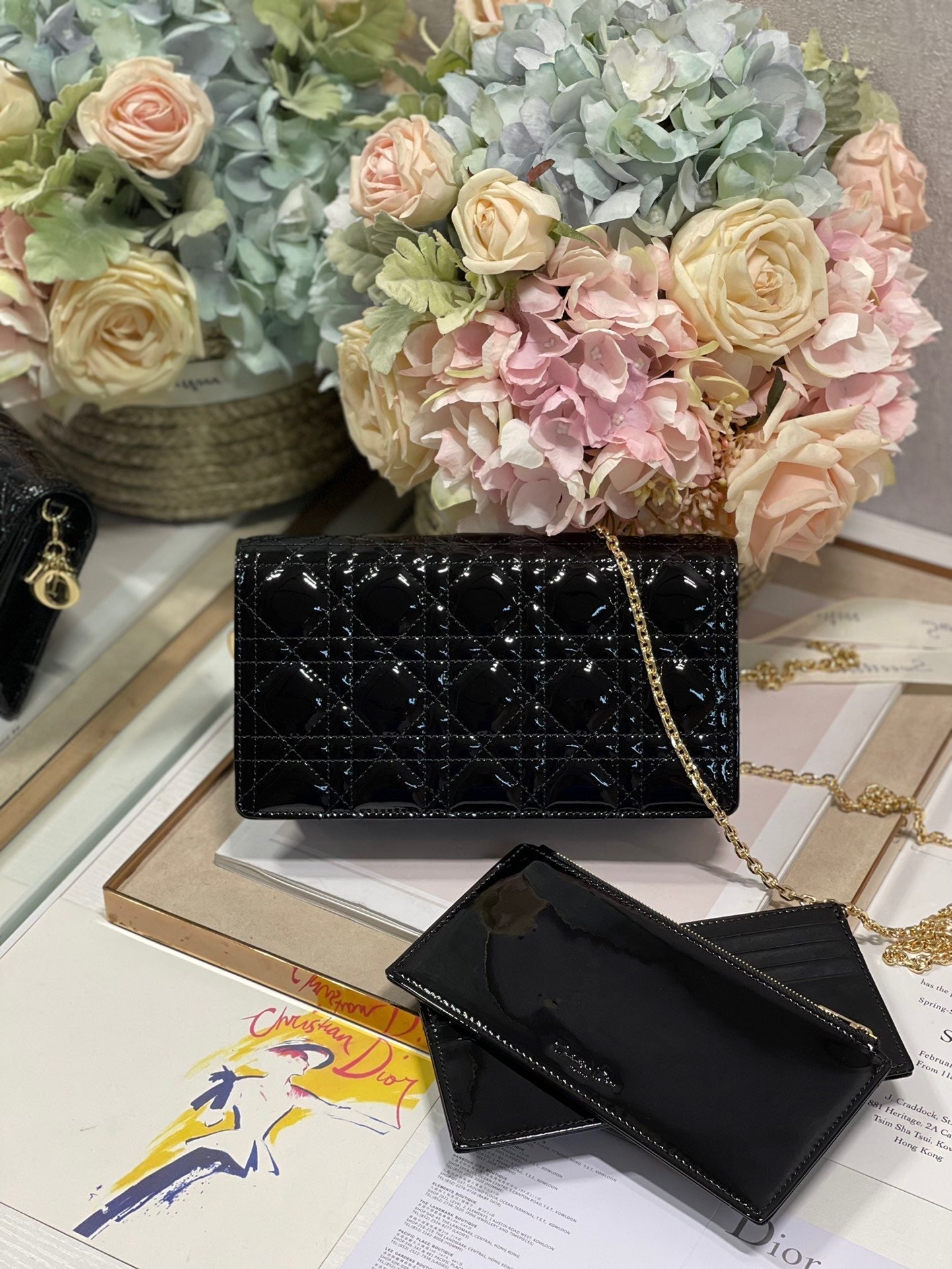 Top Quality Lady Pouch Black, For Women, Womens Handbags 8.5in/21.5cm CD S0204OVRB_M900