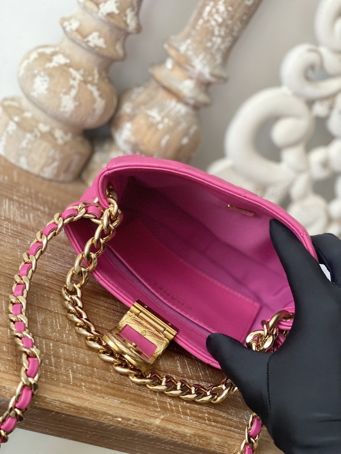 CHLSmall Hobo Bag Gold Hardware PiNike For Women Handbags, Shoulder Bags 7.5in/19cm