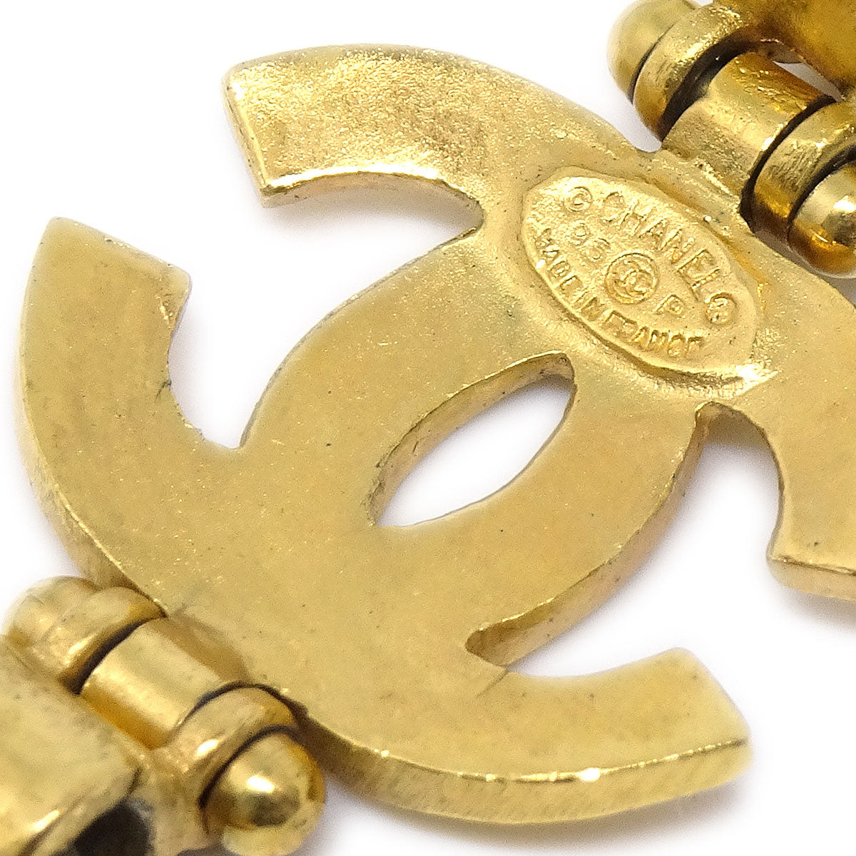 Chanel 1995 Heart Mirror CC Gold Chain Necklace