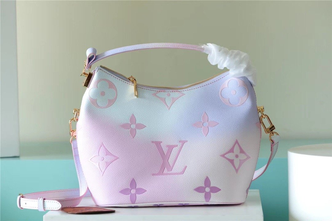 Top Quality MarsTop Qualityallow PM Hobo Bag In Monogram Canvas For Women 24cm/9.4 Inches Sunrise Pastel Top Quality M46080