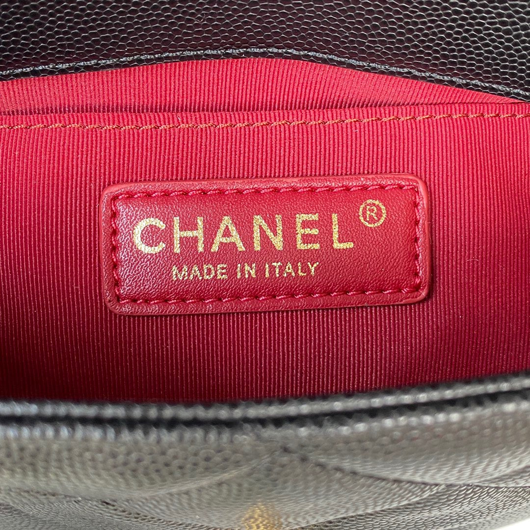 CHLMini Flap Bag With Top Handle Gold Hardware Black For Women, Women’s Handbags, Shoulder Bags 7.9in/20cm AS2431
