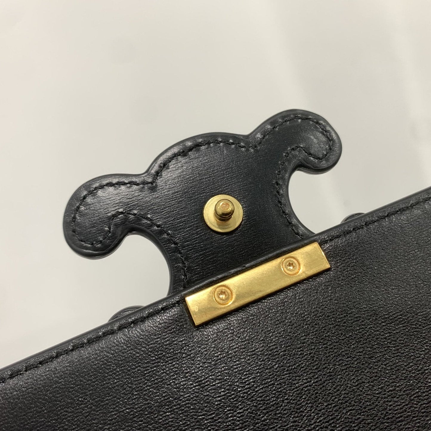 Top Quality Chain Shoulder Bag Cuir Triomphe Black For Women 7.9in/20cm