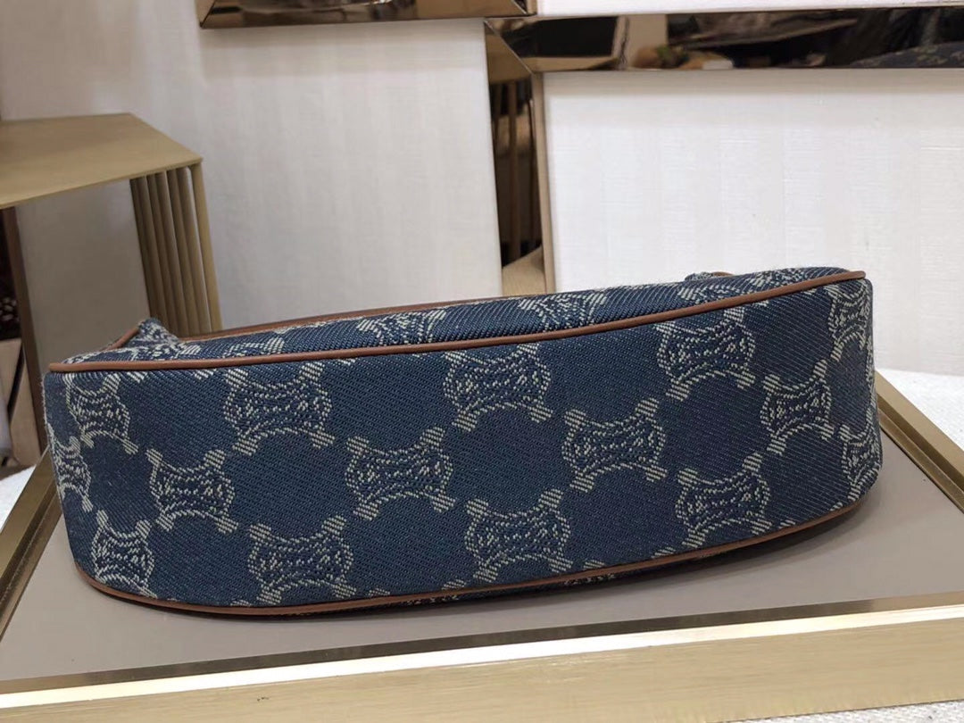 Top Quality Ava Bag In Triomphe Canvas XL Denim For Women 9in/23cm