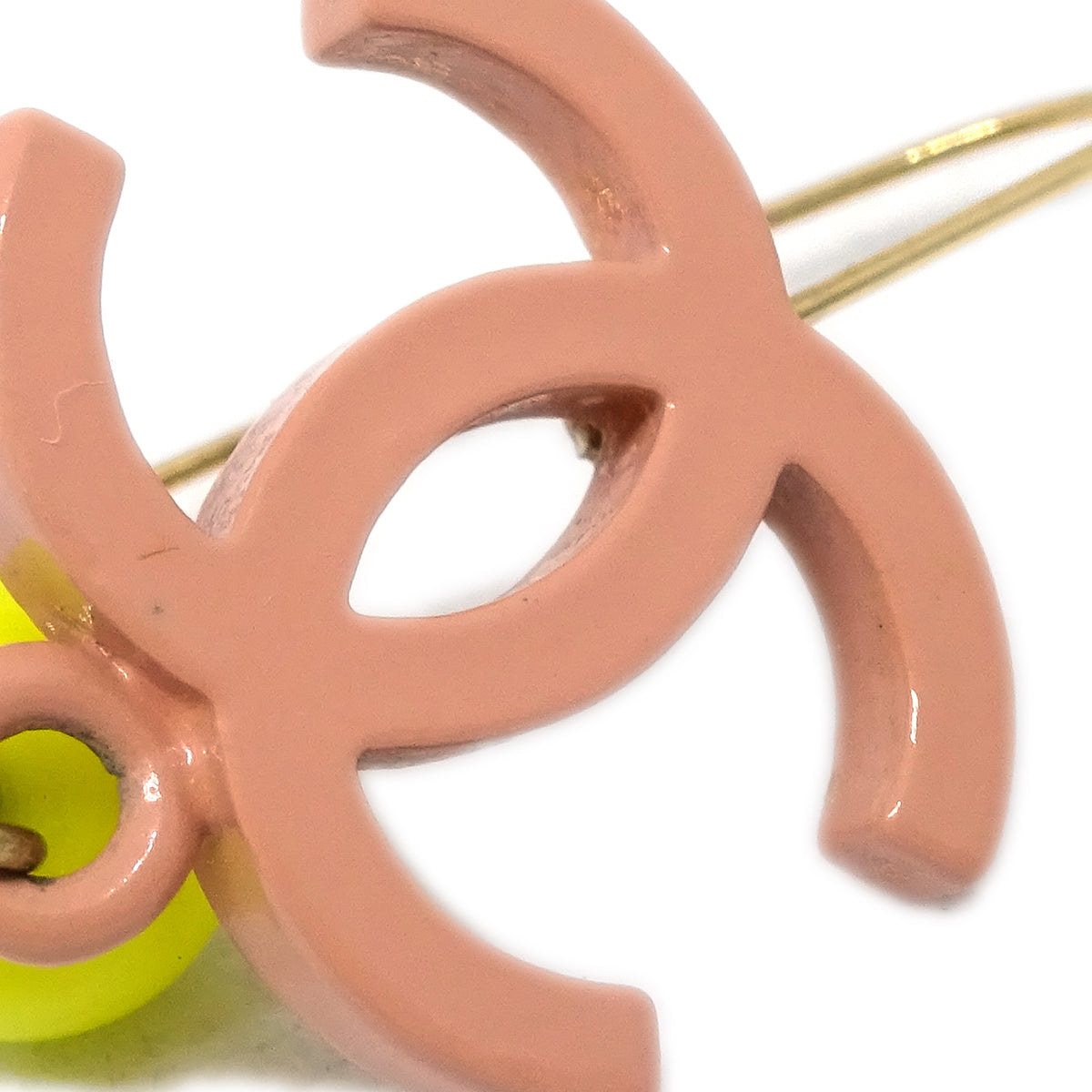 Chanel Dangle Piercing Earrings Pink 03S