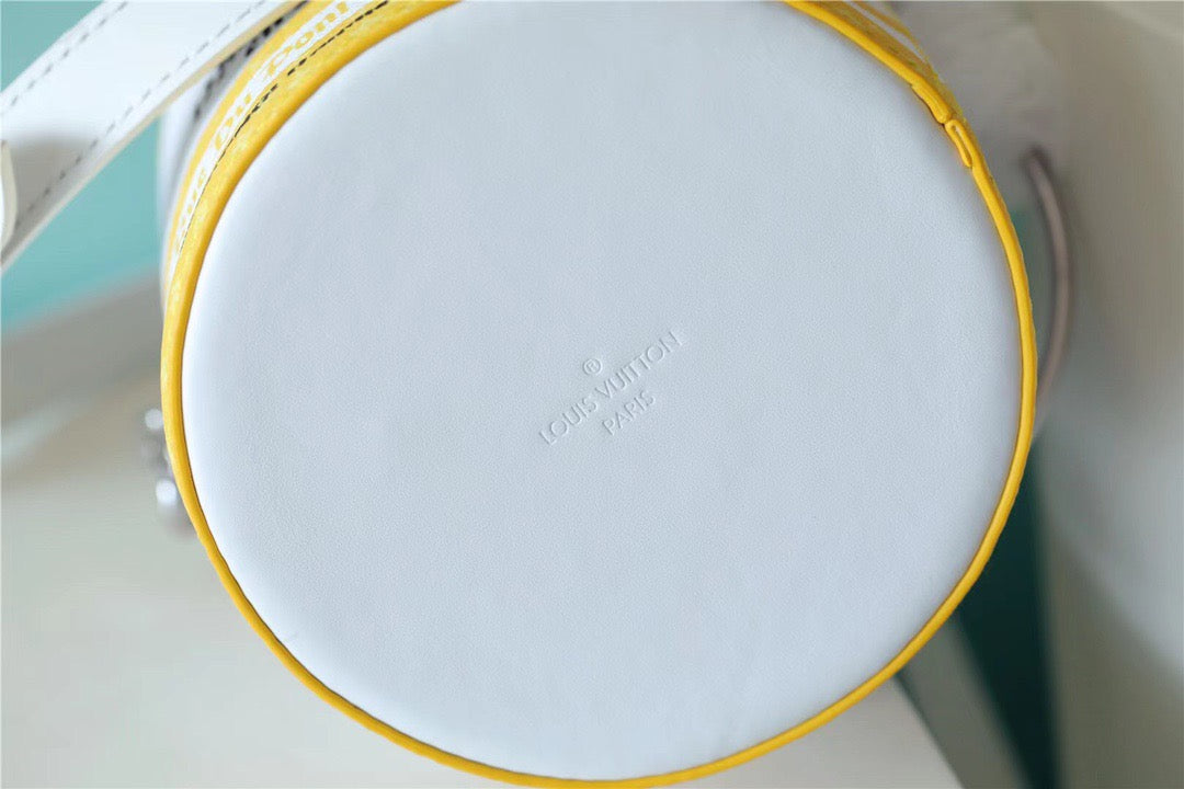 Top Quality Paint Can Coated Canvas By Virgil Ablohs Yellow For Women, Womens Bags, Shoulder And Crossbody Bags 6.7in/17cm Top Quality M81593