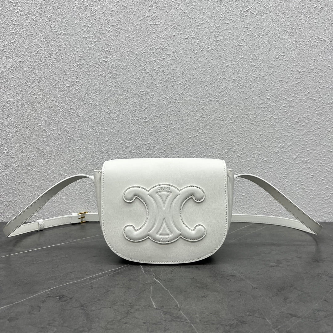 Top Quality Folco Cuir Triomphe White For Women 7in/19cm 198263DU3.01BC