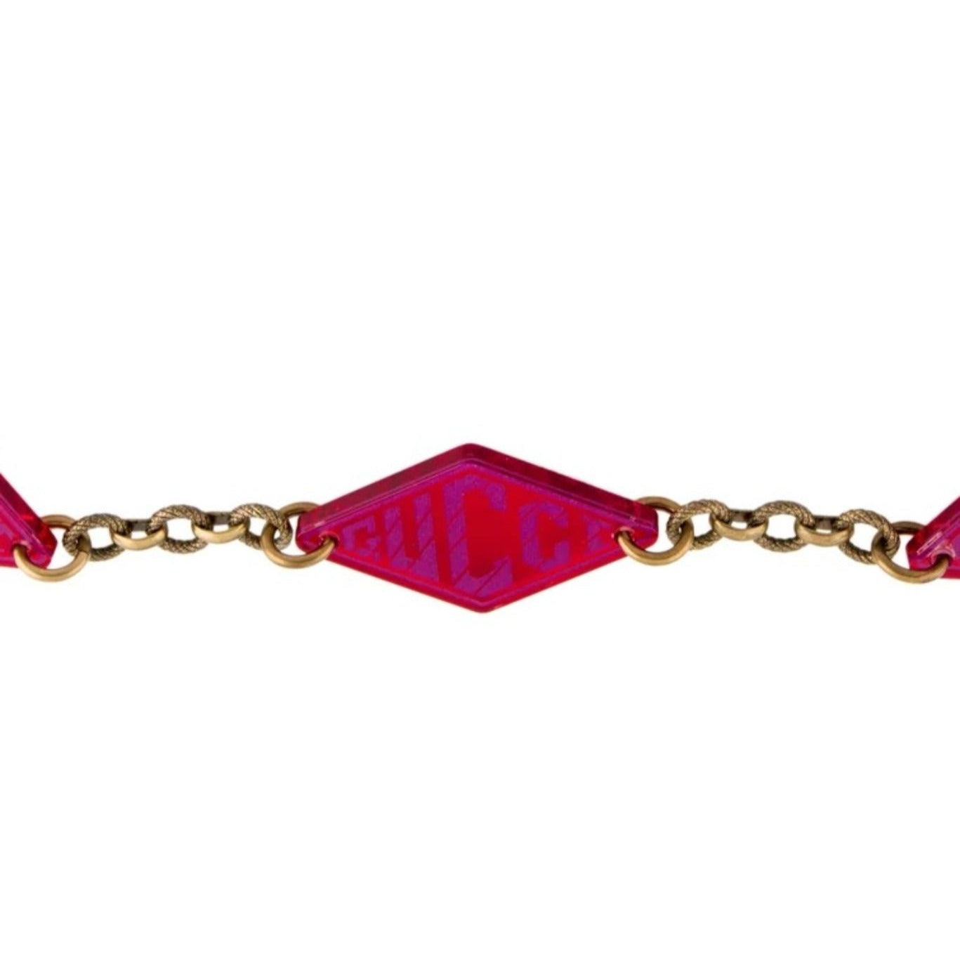 Gucci NEW Marmont gold chain & red Lucite belt - Alla Moda