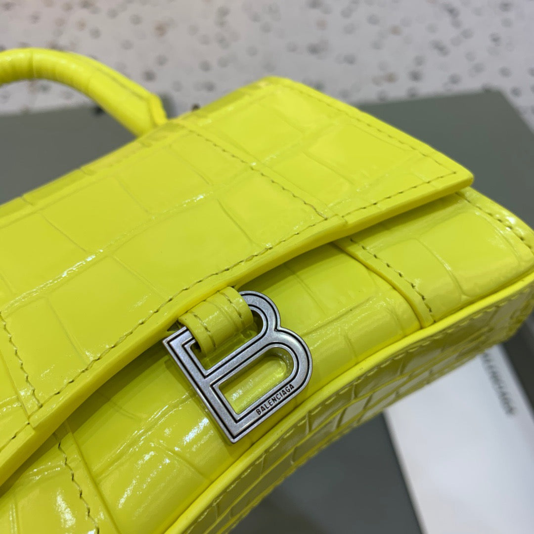 Top Quality Hourglass Mini Handbag With Chain In Yellow, For Women,  Bags 4.7in/12cm