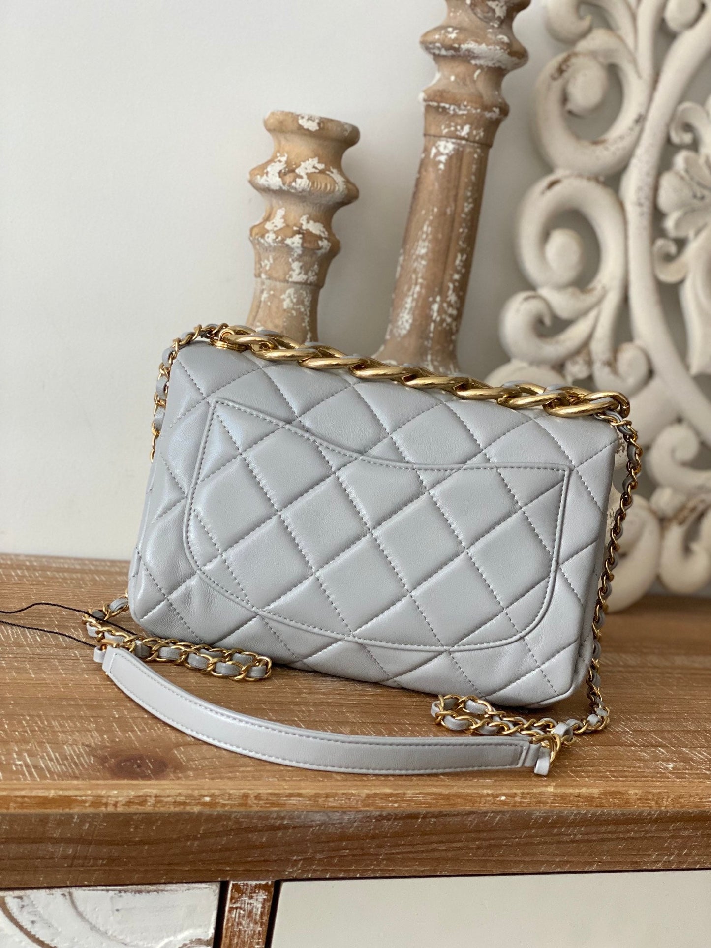 CHLLarge Top Qualityap Grey Bag For Women 23cm/9in