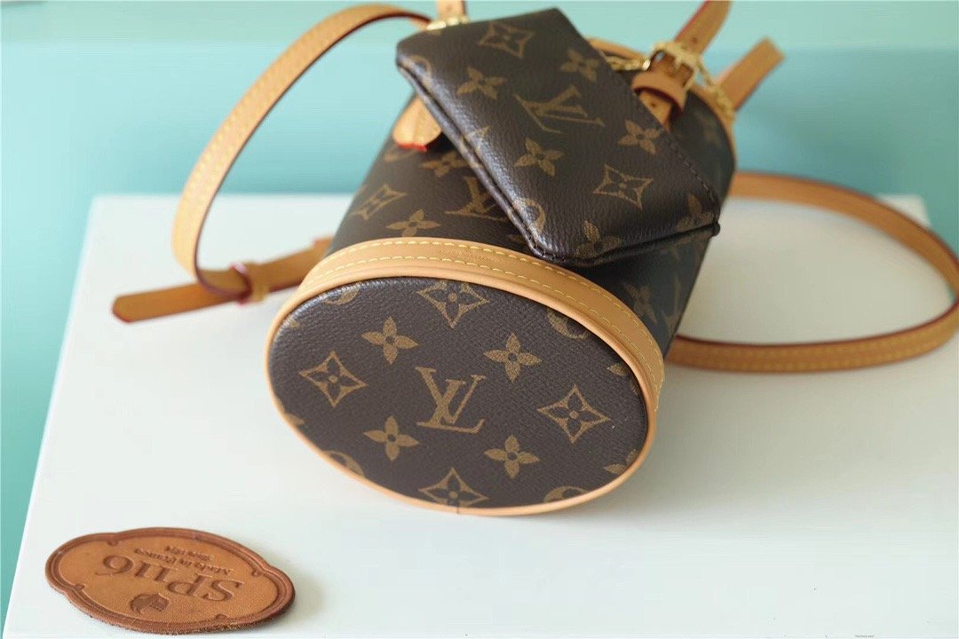 Top Quality Nano Bucket Bag Monogram Canvas Brown For Women Brown 6.7in/17cm Top Quality 