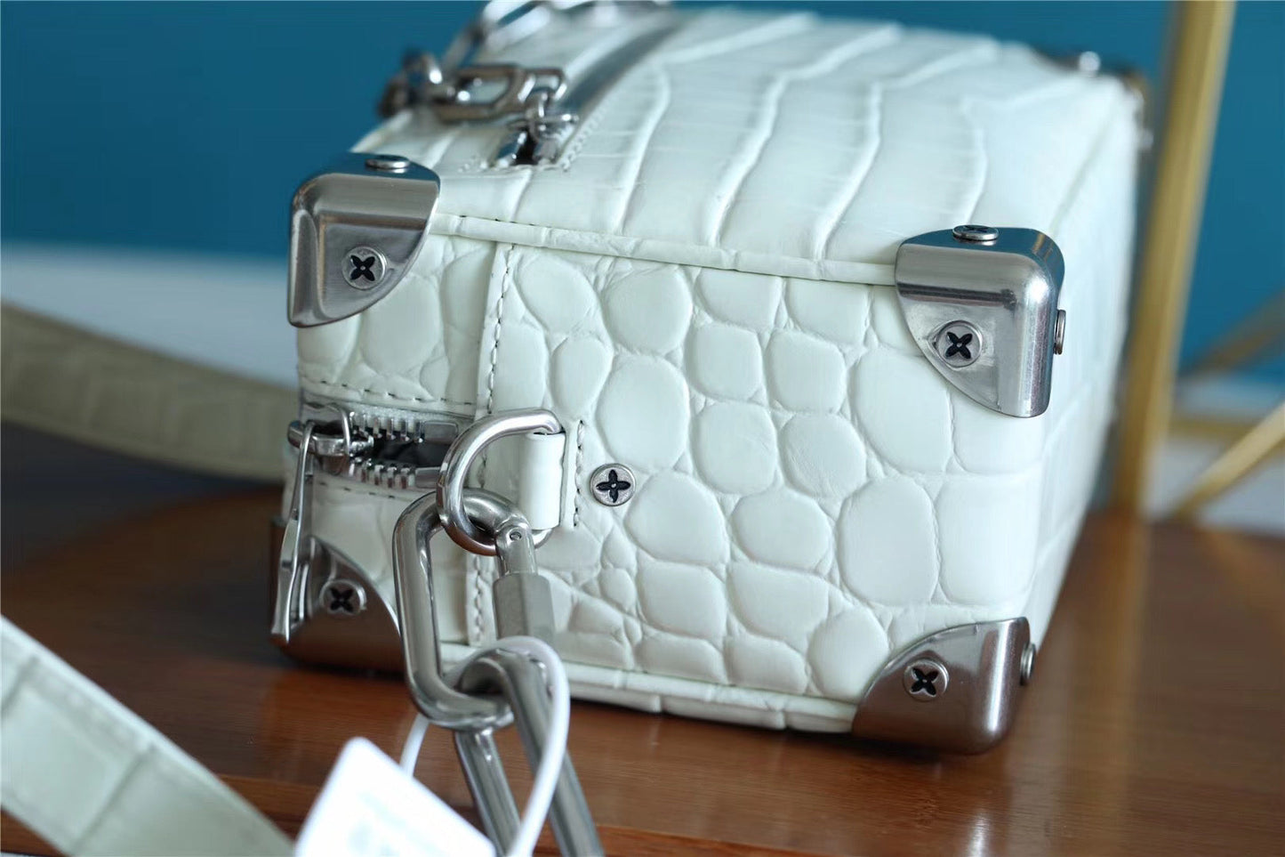 Top Quality Mini Soft Trunk CrocoTop Qualitylian White For Men, Bags, Shoulder And Crossbody Bags 7.2in/18.5cm Top Quality N98495