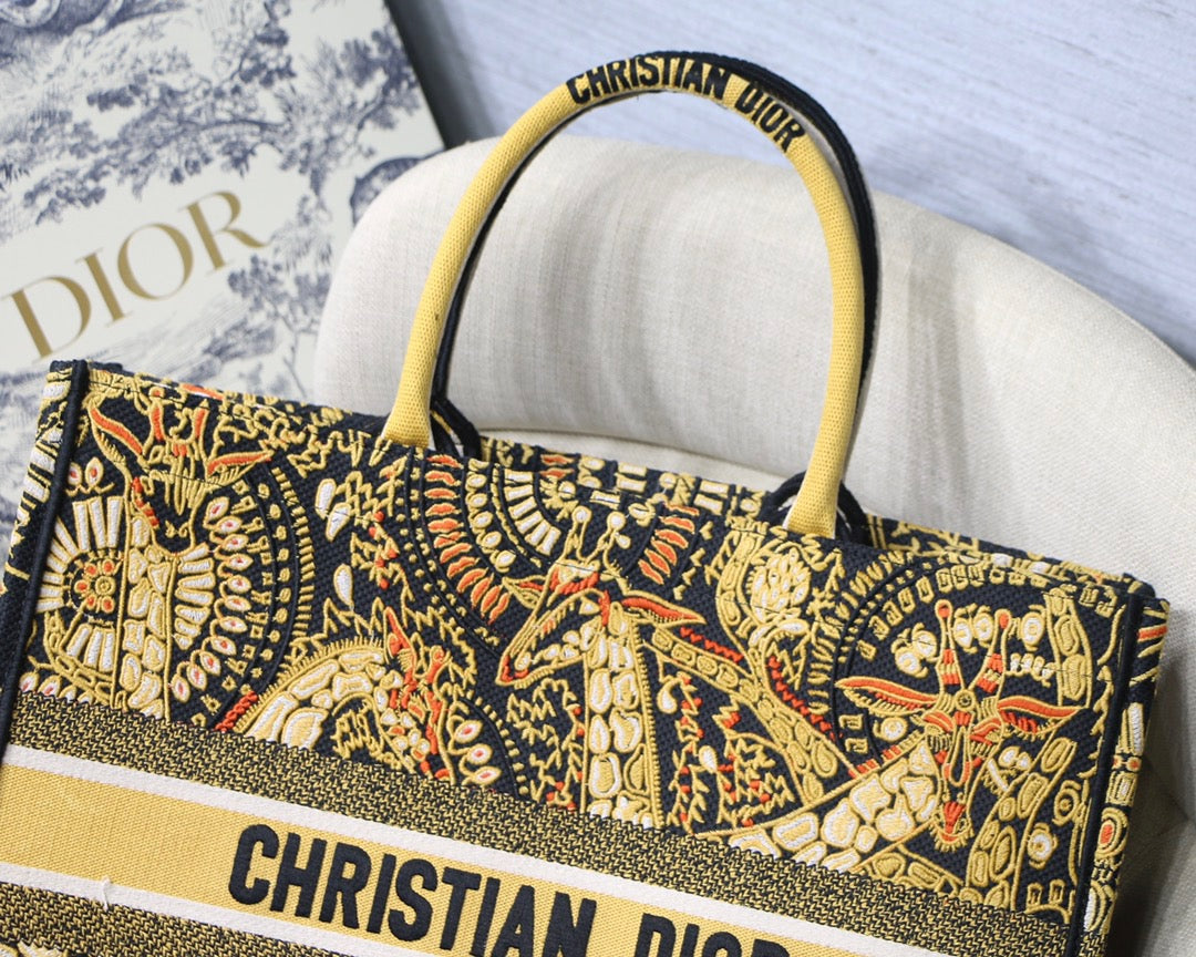 Top Quality Large Book Tote Yellow Multicolor, For Women, Womens Handbags 16.5in/42cm CD