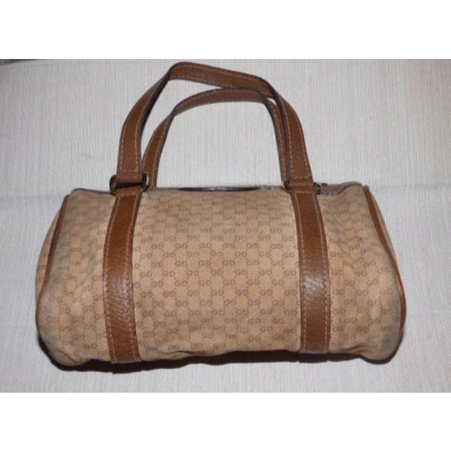 Gucci   Shades Of Brown W Small G Logo Leather Suede Satchel