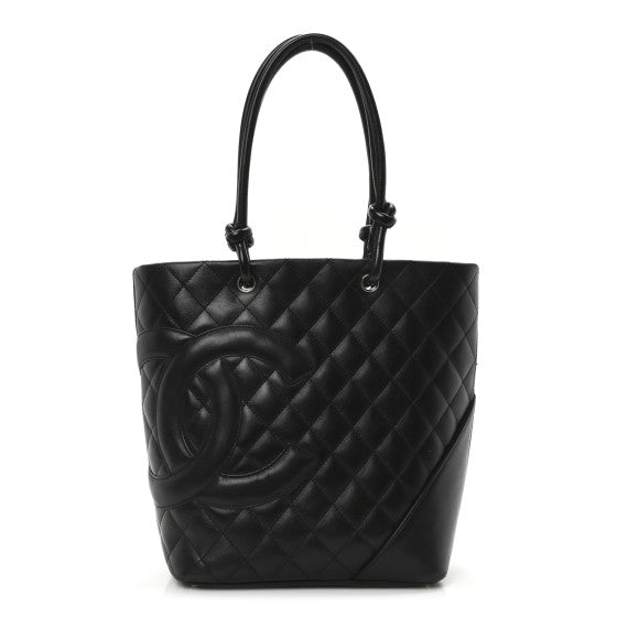 Chanel Calfskin Quilted Medium Cambon Tote Black