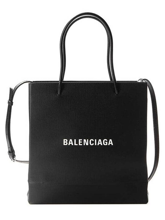 Luxury Balenciaga Trending 2025 Logo Print Square Tote Bag Black